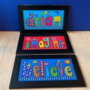 Set of 3 Dream - Imagine - Believe Wall Decor